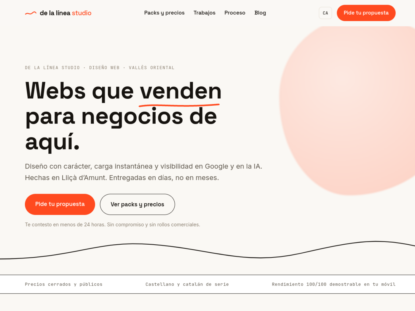 De la Línea Studio — Estudio de diseño web · Negocio propio